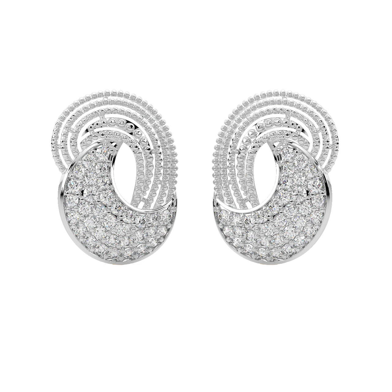 Davina Round Diamond Stud Earrings